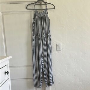 Striped Blue and White Jumpsuit